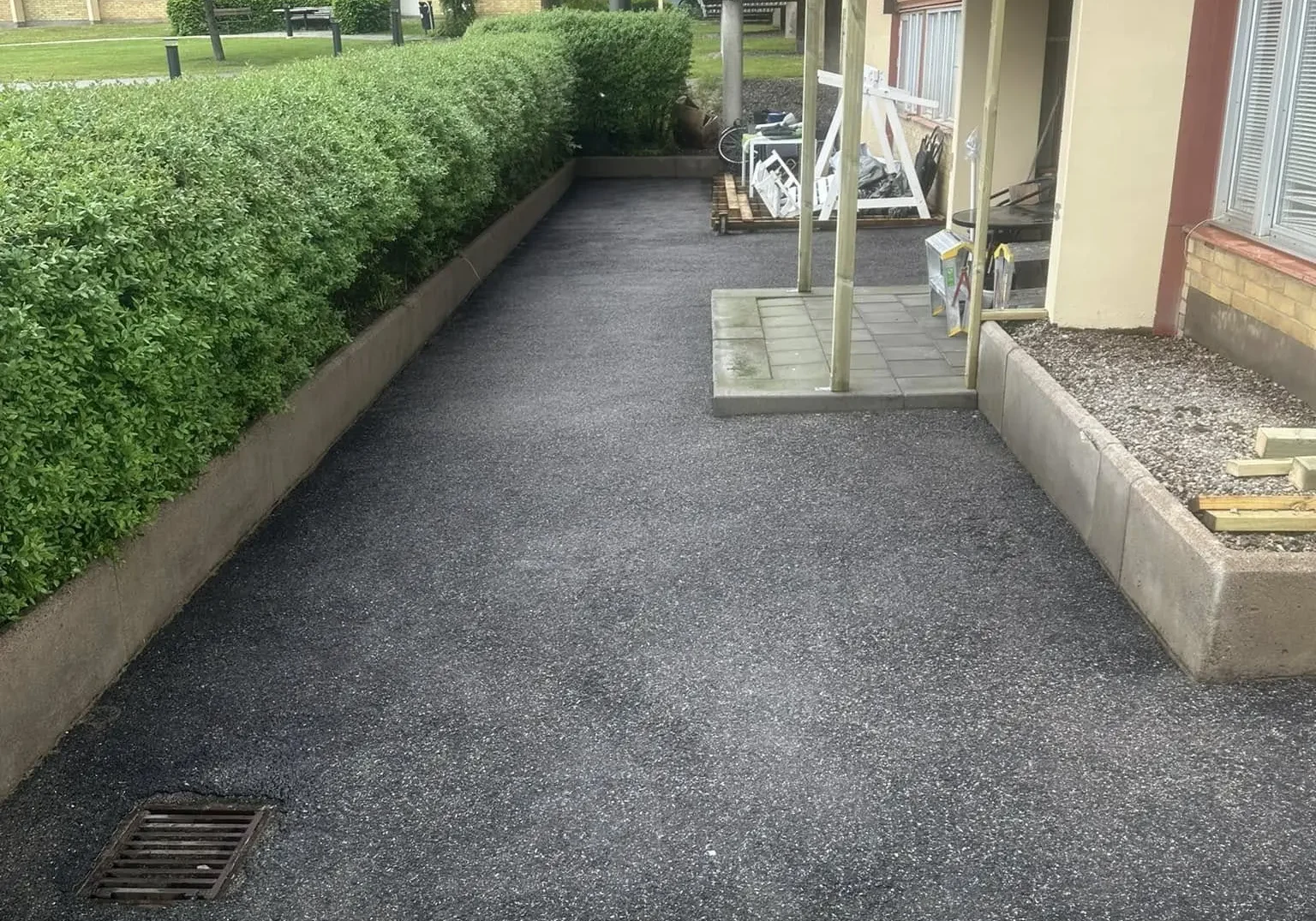 Asfalt efter en utförd stentvätt